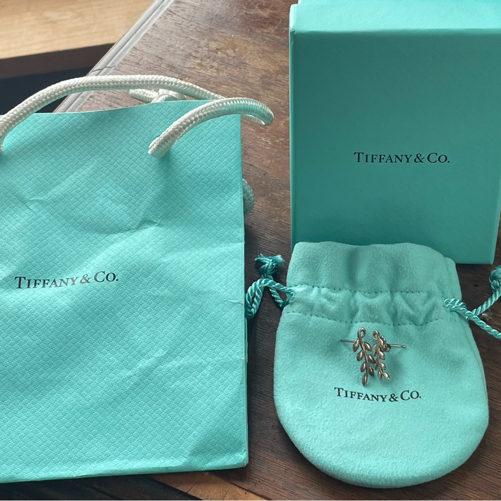 Tiffany & Co. Silver Leaf Earrings